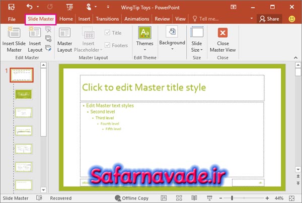 آموزش طراحی قالب پاورپوینت در اسلاید مستر (Slide Master)