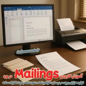 آموزش Mailings ورد - تولید هزاران سند اختصاصی با چند کلیک (برچسب پستی، کارت دعوت، گواهینامه، ...)