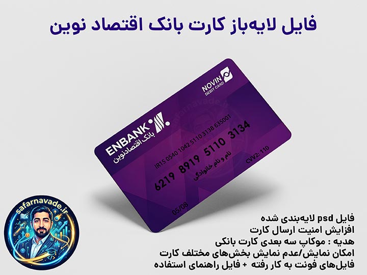 موکاپ 3 بعدی طرح بانک اقتصاد نوین